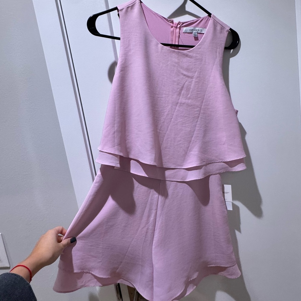 Blush Pink Flutter Sleeveless Jumpsuit